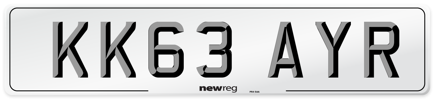 KK63 AYR Number Plate from New Reg